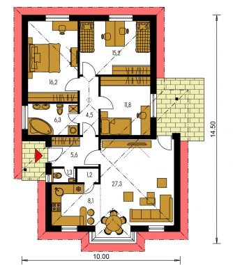 Grundriss des Erdgeschosses - BUNGALOW 59